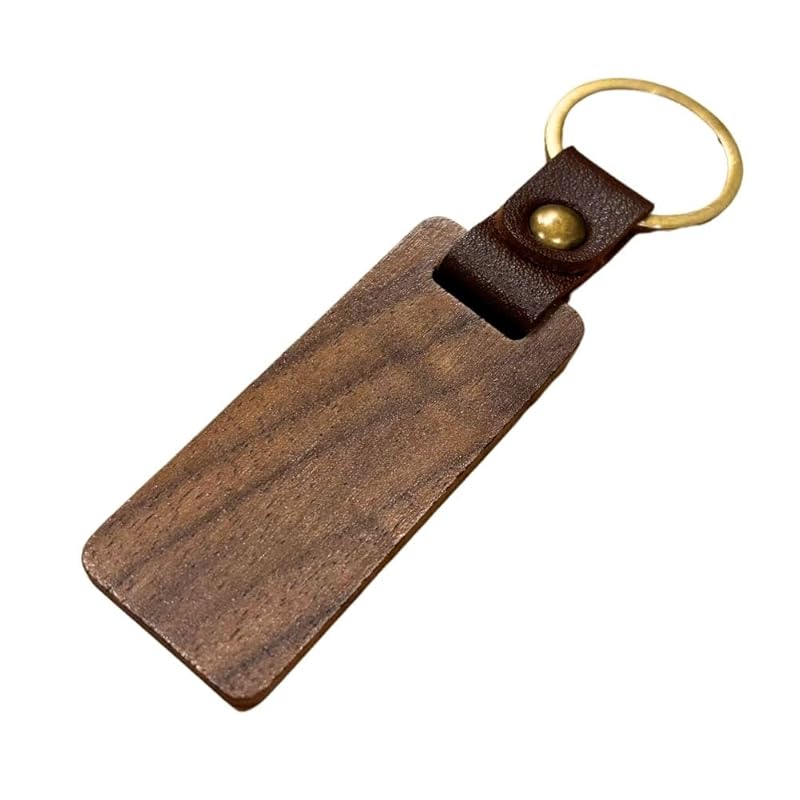 

[DAZUMA] key ring wooden strap key hook key ring Looks expensive rare tree Precious wood craftsman handmade handmade wooden keychain (Walnut)