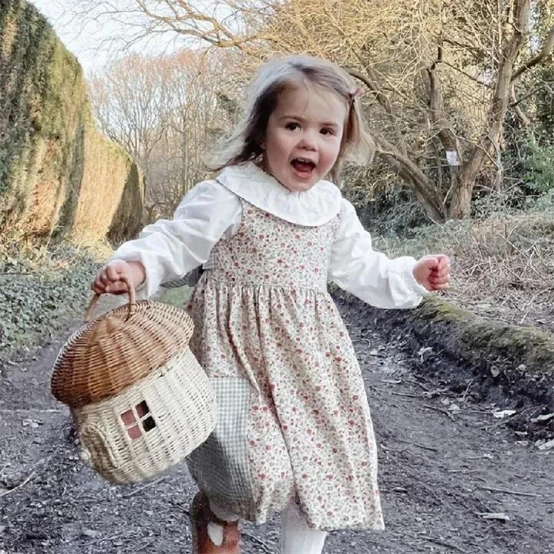 Handmade Mushroom Basket Bag Rattan Woven Baskets Straw Storage Box Vacation Picnic Basket Kid Toy Sundries Storage Basket