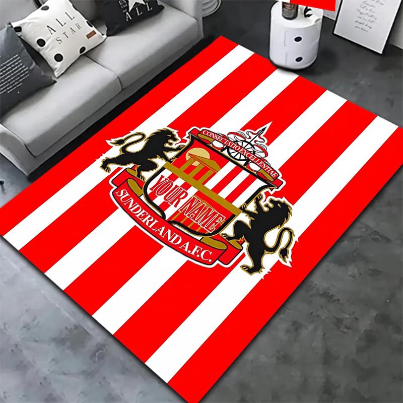 Sunderland Afc Crest Custom Name Carpet Rug For Living Room Bedroom Home Sofa Decoration Kids Play Nonslip Floor Mat