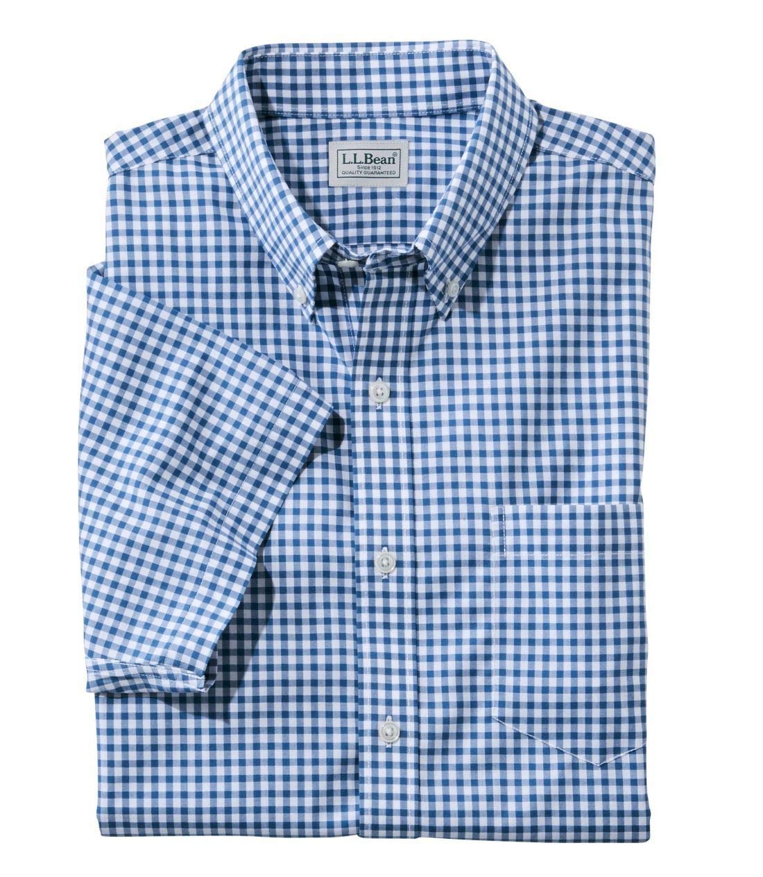

LL Bean Не мнущаяся Kennebunk Sport Классический крой Короткая Американский размер Морской 1000040769 Мужская рубашка, (Loose Fit), Рукав, Клетка, Посадка, Обычная, M, Синий,