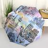1pc Paris Landmarks Automatic Folding Umbrella - 8-Rib Automatic Open/Close, Large Canopy Birthday Festival Gift Yy251217121