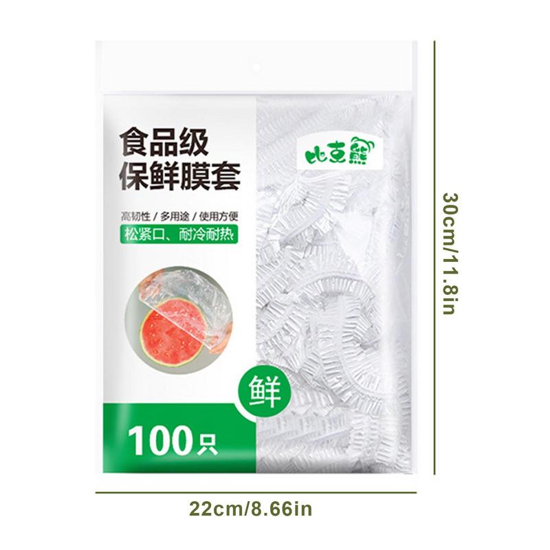 100pcs Elastic Food Lids Disposable Plastic Wrap Covers For Bowls Cups Kitchen Fresh Keeping Saver Bag
