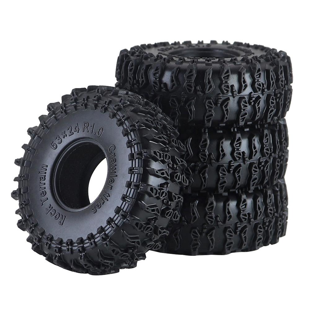 1.0inch Tires 63x24mm 1/24 Rc Crawler Truck Car Parts For Axial Scx24 Axi00001 Axi00002 Gladiator 1/18 Traxxas Trx4m Fms Fcx24