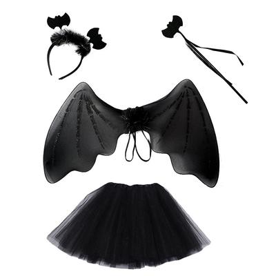 Wing Headband Magic Wand, Skirt, Halloween Decoration Props, Ghost Festival, Party Dances, Costume Accessories Props, Four Piece Set