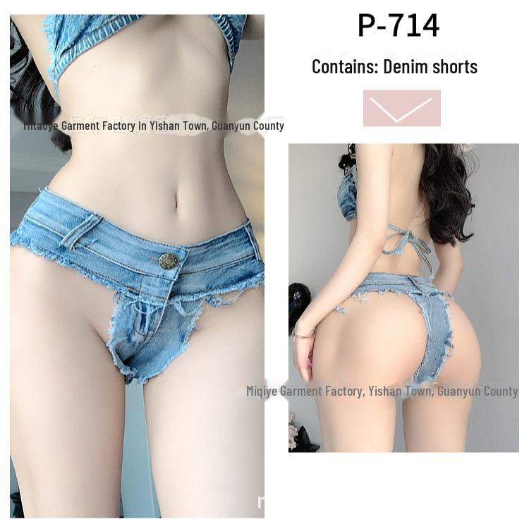 Low Waist Ripped Denim Shorts for Women - Sexy Nightclub Performance Hot Pants