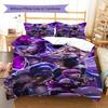 KDA Pattern Bedding Set Quilt Cover Pillowcase Home Decor Gift (1 * Duvet Cover + 2 * Pillowcase, Without Core)