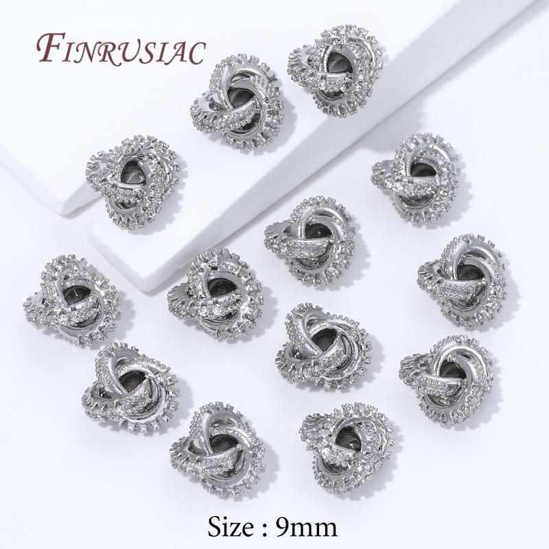 4/8Pcs 18K Gold Plated Decorative Beads,Spacer Beads For Jewelry Making,Metal Separator Bead For Bracelets DIY Accessories