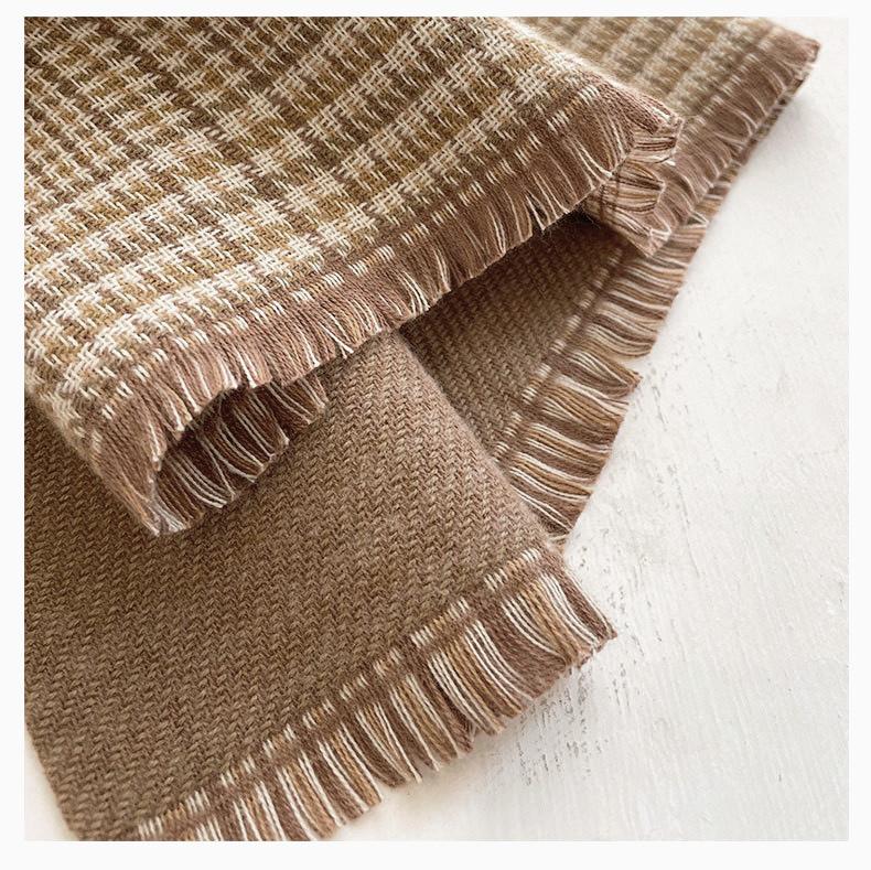 Scarf Women's Winter Fashion Versatile Houndstooth Love Shawl Outer Layer Thickened Warm High End Imitation Cashmere Scarf