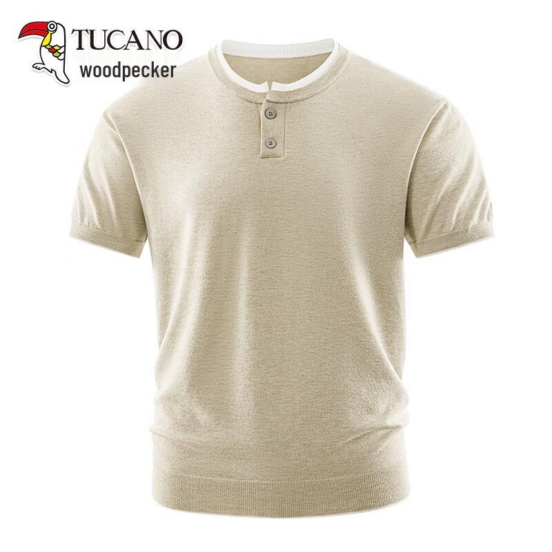 TUCANO Men s 2026 Summer Henley Collar Short Sleeve T-Shirt XL