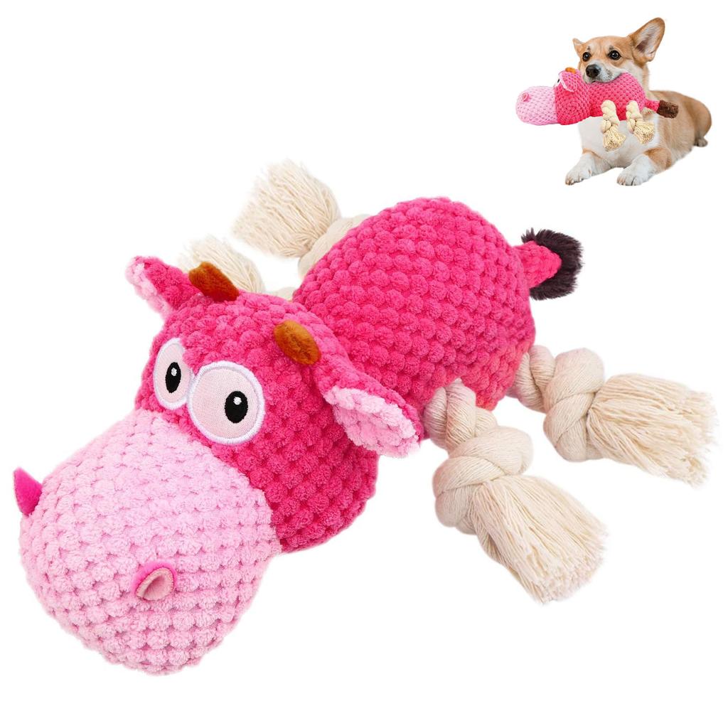 1pc Dog Plush Toy for Chewers, Dog Squeaky Toys,Stuffed Animals Toys with Cotton Material and Crinkle Paper,Durable Chewing Toys