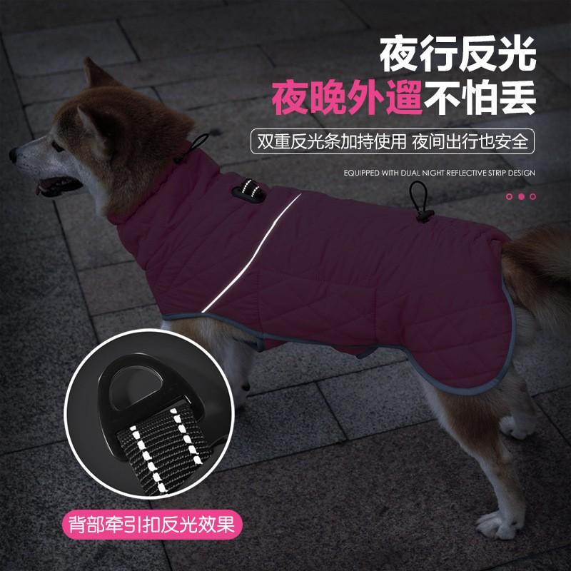 Winter Pet Dog Coat Thick Fleece Lined Waterproof Warm Cotton Jacket Large Breeds