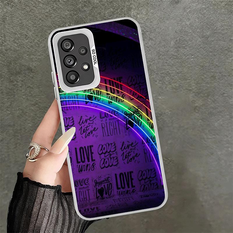 LGBT Rainbow Love Is Love Shockproof Phone Case for Samsung A17 A16 A15 A14 A37 A57 A36 A56 A26 A35 A55 A25 A34 A54 A24 A13 A23