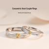 Sterling Silver Interlocking Couple Rings: Unique Design for Anniversary or Christmas Gift