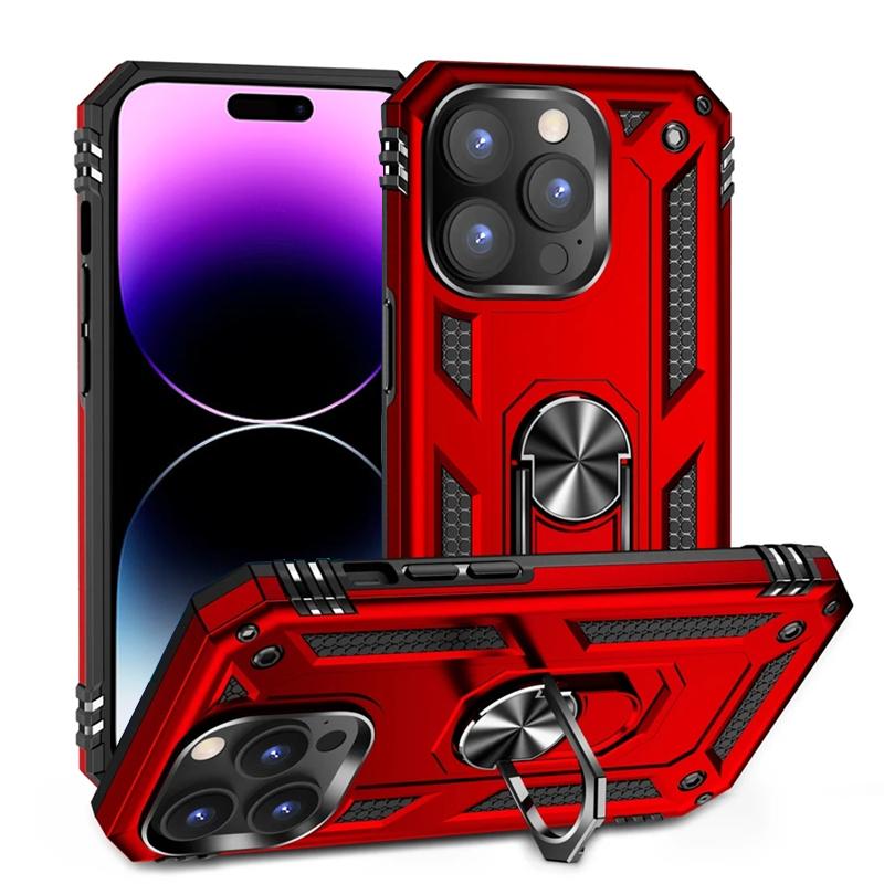 

Роскошная броня Ударопрочный чехол для телефона для iPhone 14 Pro Max Plus 14pro 14promax 14plus Кольцо Стенд Держатель Жесткий ПК Задняя крышка Оболочка