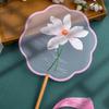 Floral Pattern Silk Fan with Tassels Pendant Tuan Fan  Photography Prop