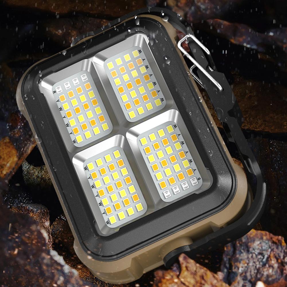 Outdoor Solar Lights Mobile Charging Bank LED Reflector Spotlight Solar-Powered Work Light for Construction Site Garage Workshop