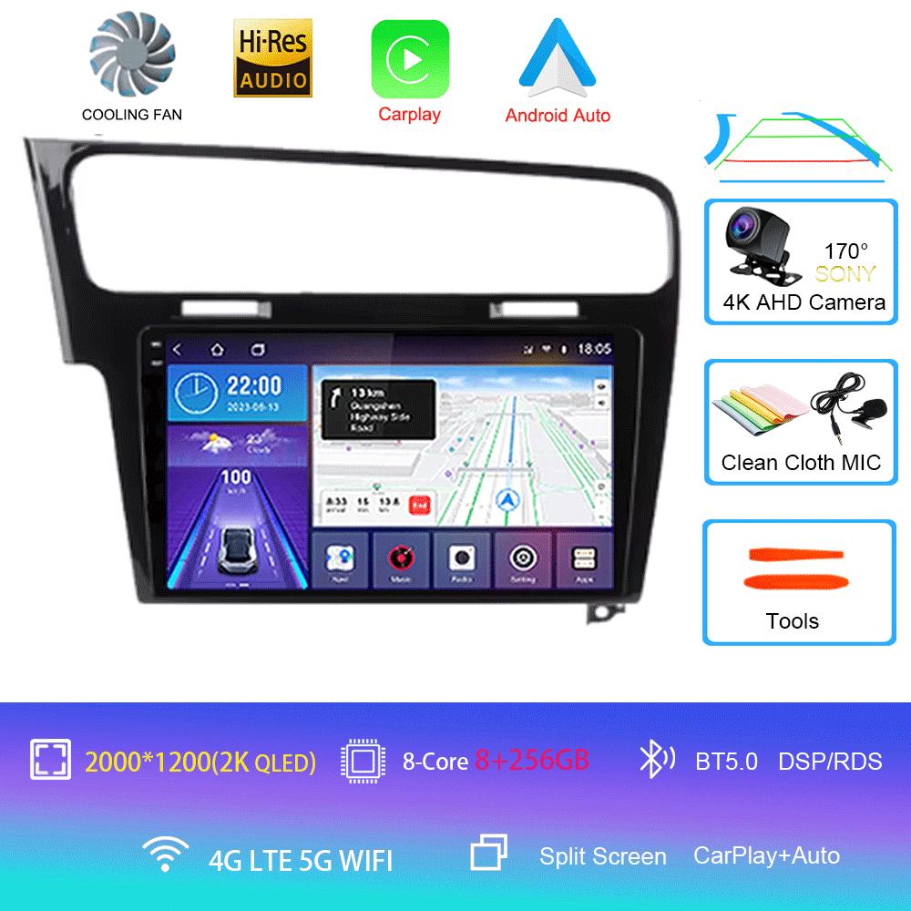 For Volkswagen VW Golf 7 MK7 GTI 2011 - 2021 Car Radio carplay screen HD Multimedia Android 14 GPS Stereo New Video Player