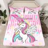 Cartoon Unicorn Pattern Mattress Three-Piece Digital Printing Mattress Bedding Set Adult Children