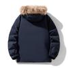 Cross2025 Men's Winter Down Jacket: Multi-Pocket, Detachable Fur Collar, 90% White Duck for Outdoor and Mountaineering.