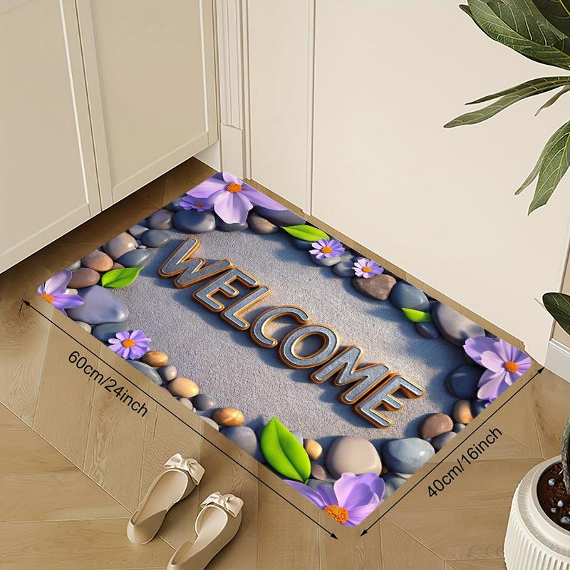 

1 Piece of 2D Printed Imitation Pebble Entrance Mat for Indoor Area for Home Office Front Door Entrance Mat Decorat for Home 40X60cm