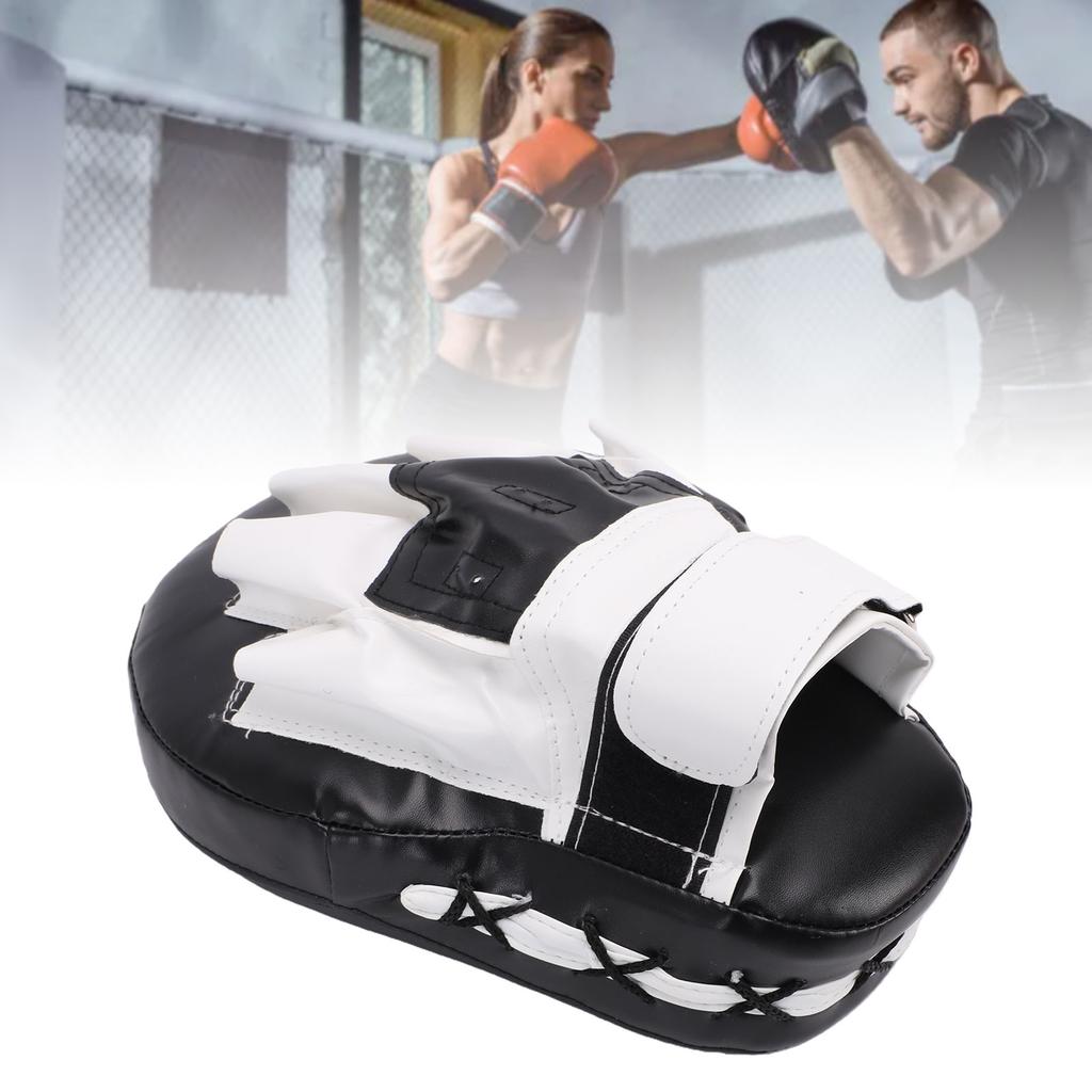 Boxing Curved Punching Mitt PU Leather Boxing Pad with Strap for Taekwondo Training