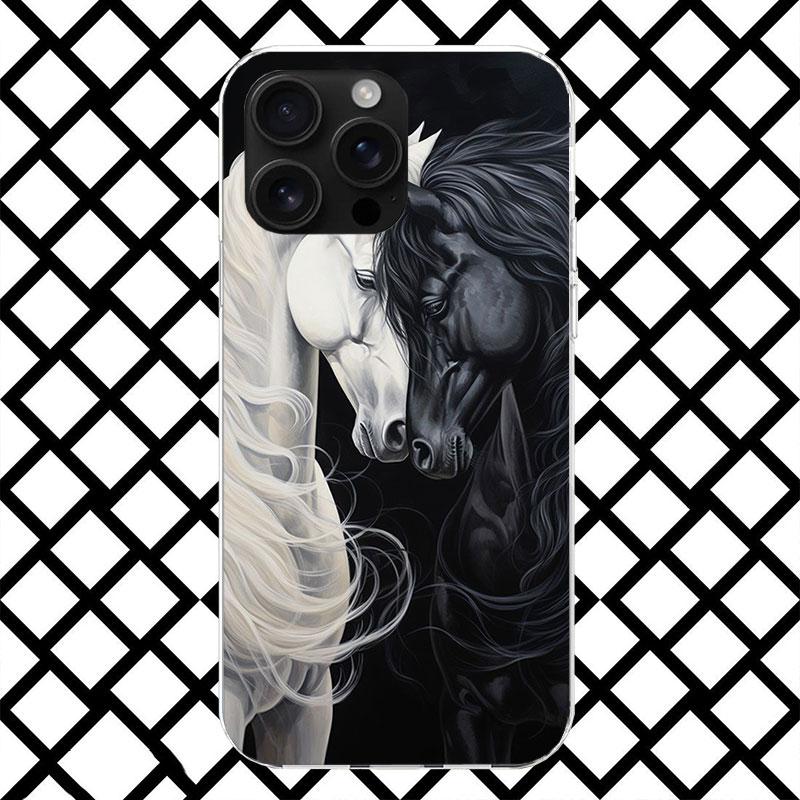 Animal Black Horse Phone Case for iPhone 17 Air 16 16E 15 14 Plus 13 Mini 12 11 Pro Max 7 8 + SE 2020 Soft Cover Fundas 17 Air 1