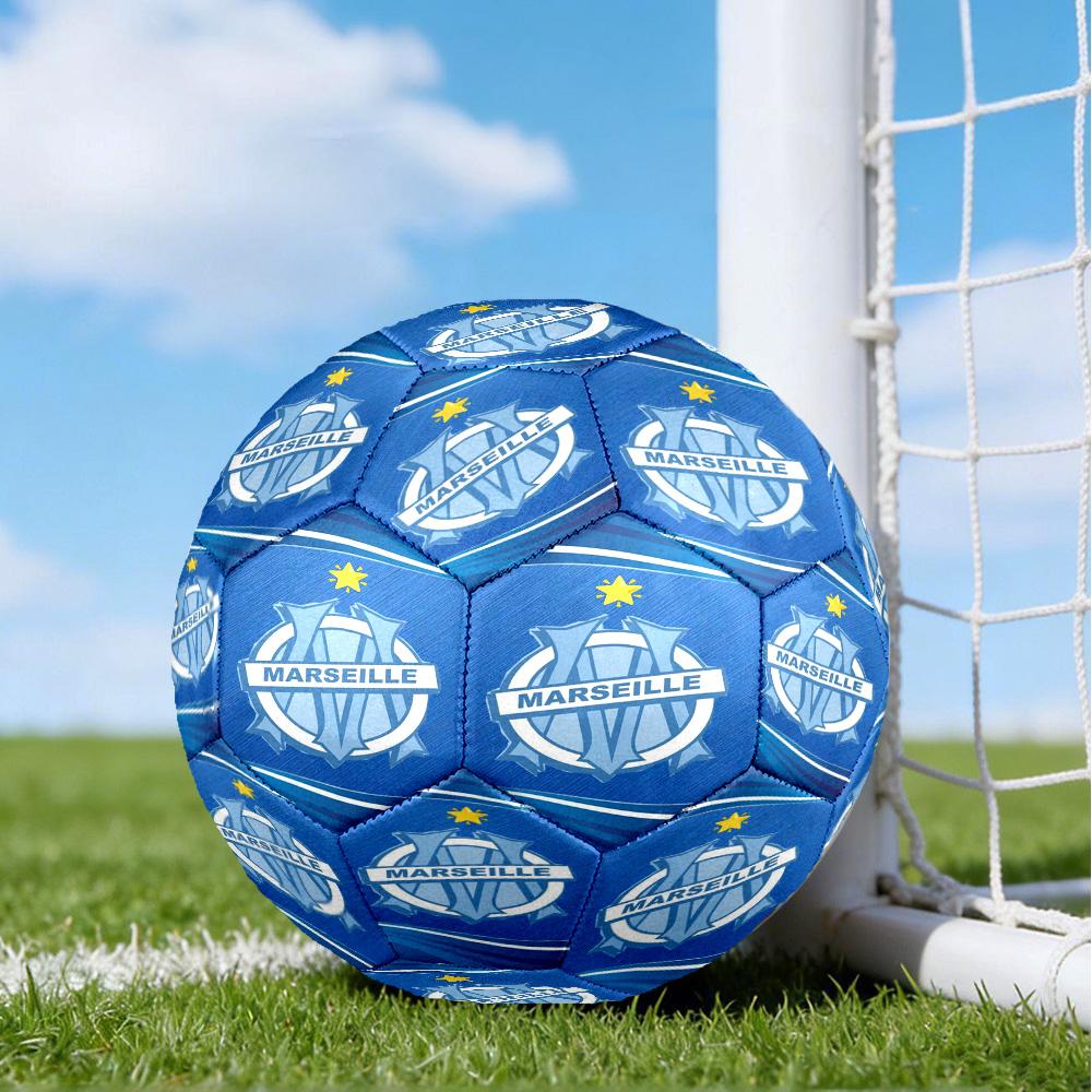 Olympique Football Crest Printed Size 5 Soccer Balls, High-Quality, Anti-Slip, Protective Football, A Unique Gift , Birthdays, Christmas Gifts