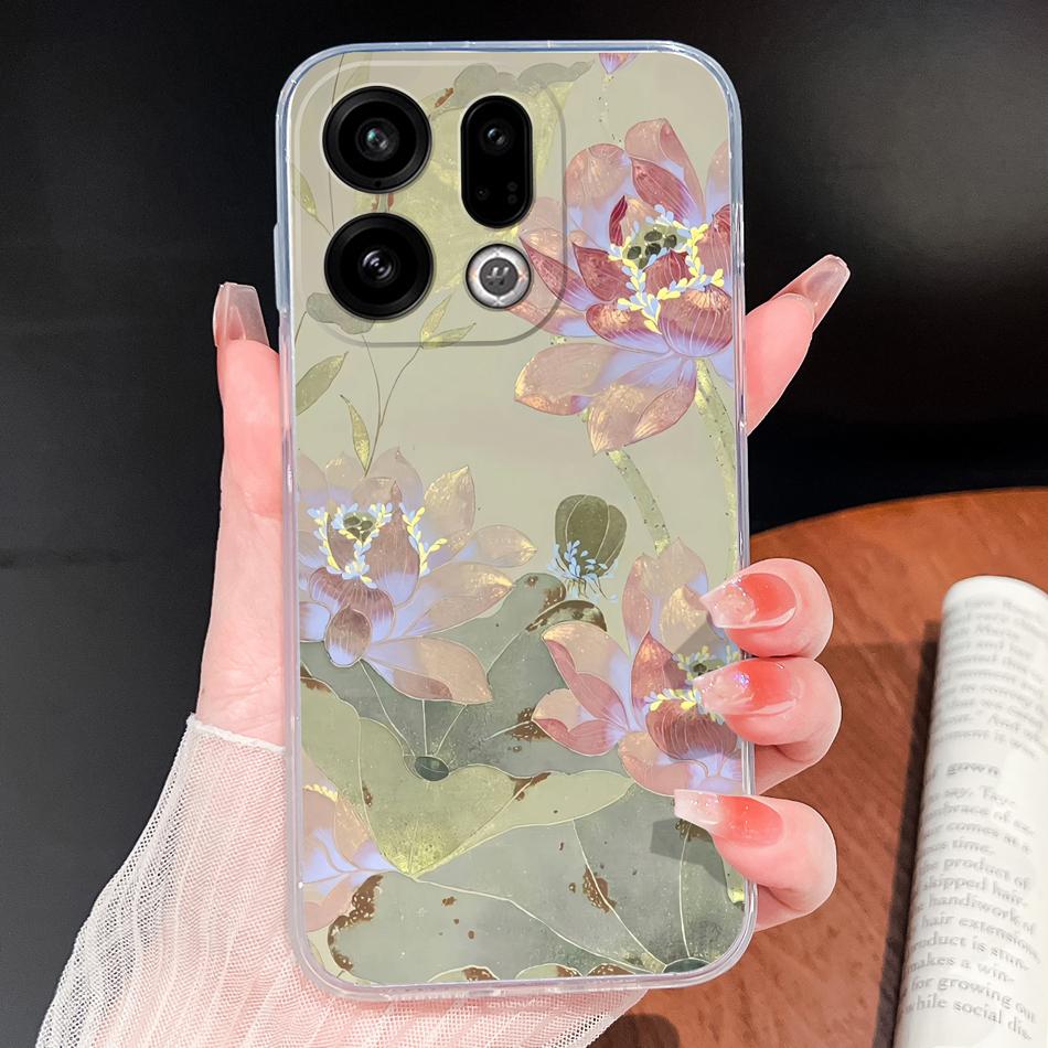 For Oppo Find X9 X8 X7 Pro Phone Case Lovely Fish Patterns Soft TPU Clear Silicone Shell For Oppo Find X7 Ultra Shockproof Funda
