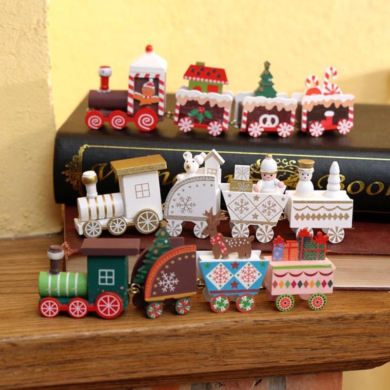 Christmas Train Ornament Glowing Snow House Desk Accessorie Christmas Decorations 2025 Navidad New Year Gifts Home Decor