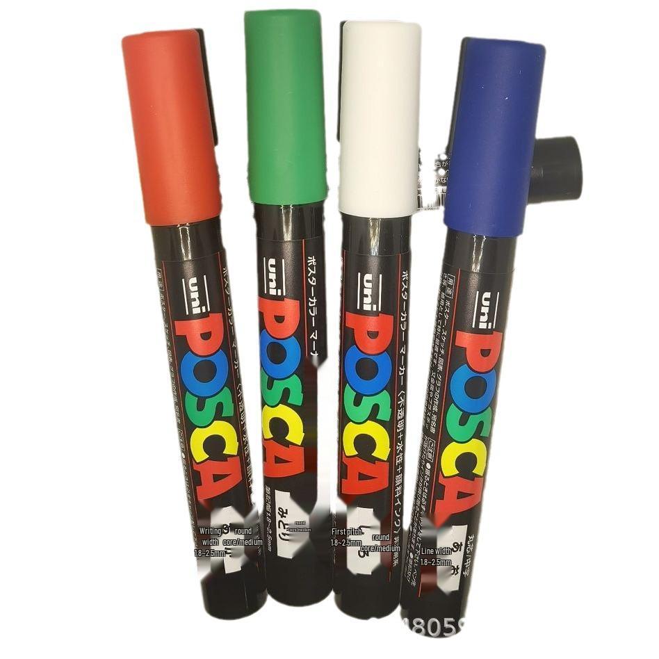 Mitsubishi POSCA PC-5M Wasserbasierter Poster- & Graffiti-Stift, Mittlere Spitze (1,8-2,5 mm), 17 Farben