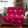 Magenta Hearts Lightweight Microfiber Soft Christmas Fleece Blanket Warm Cozy Throw for Bed Sofa Office Travel All Season