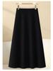 Women's Thickened Wool A-Line Skirt for Fall/Winter 2025 - High-Waisted, Hip Covering, Slimming Mid-Length Design