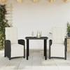 VidaXL Bistro Set with Cushions 3 Pcs, Chairs and Patio Table, Outdoor Backyard Terrace Furniture, Black 3212521