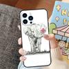 Cute Elephant Phone Case For iPhone 16 Pro Max 15 14 11 12 13 Pro Max Mini XR 16e 16 15 Plus Bumper Cover