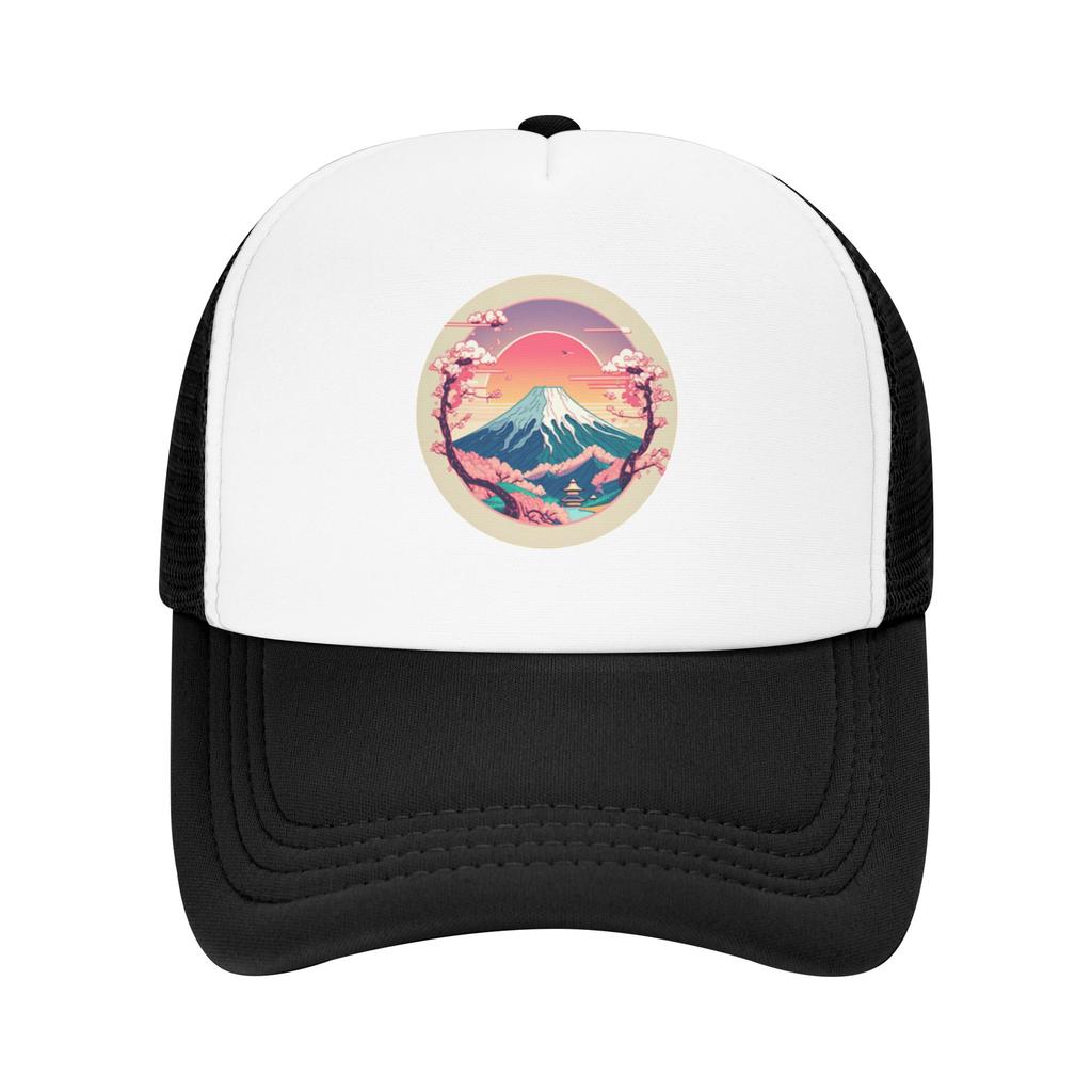 Fashion Mount Fuji Mesh Baseball Cap Shopping And Dating Unisex Hat