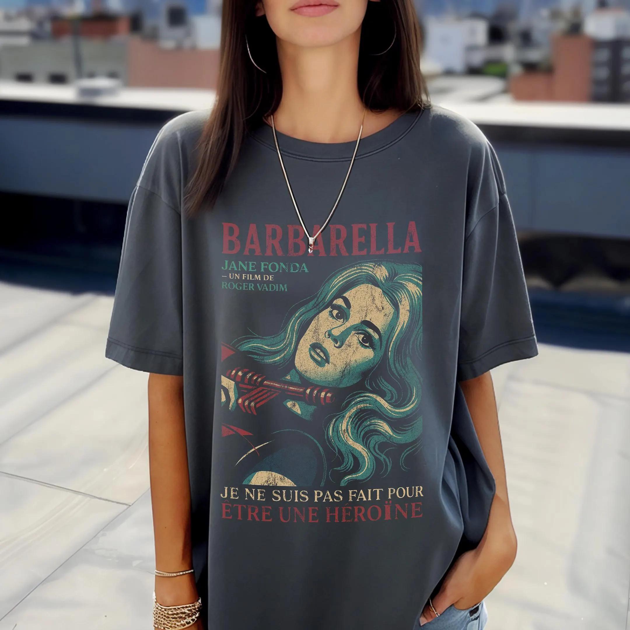 

Barbarella Printed Tshirt Women and Unisex Retro Trendy Cool Top Springsummer Loose Short Sleeved Unisex Tshirt 4XL