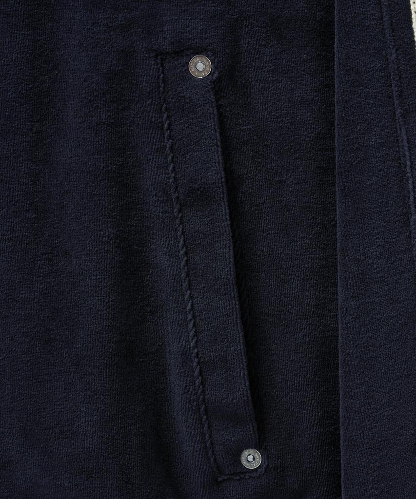 Satur Rawton Velour Track Zip-Up Jacket Navy
