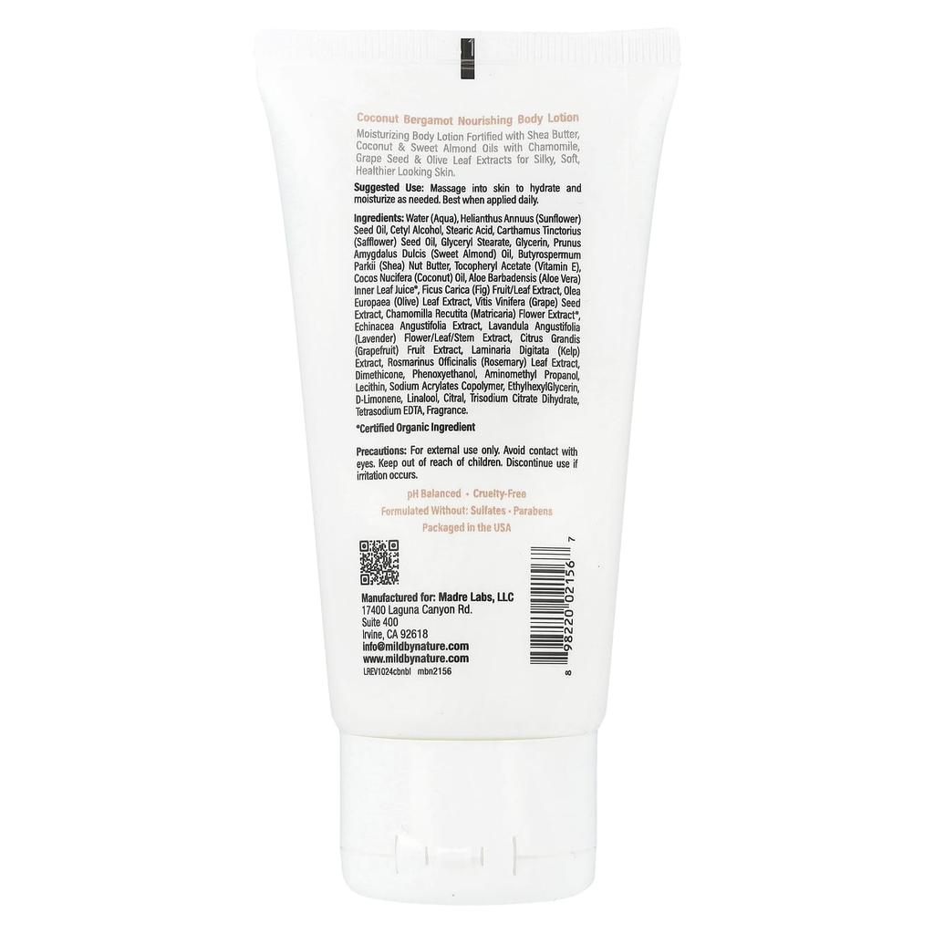 Nourishing Body Lotion, Coconut Bergamot, 74 Ml (2.5 Fl Oz)
