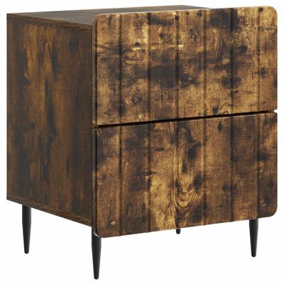 Nightstand Smoked Oak 43 X 34.5 X 49.5 Cm Engineered Wood