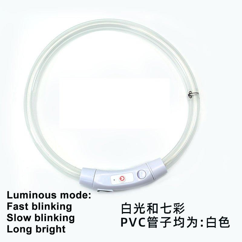 USB-C Wiederaufladbares LED Hundehalsband Leuchtende Haustierkette Verstellbar Wasserdicht Nachtsicherheitshalsband