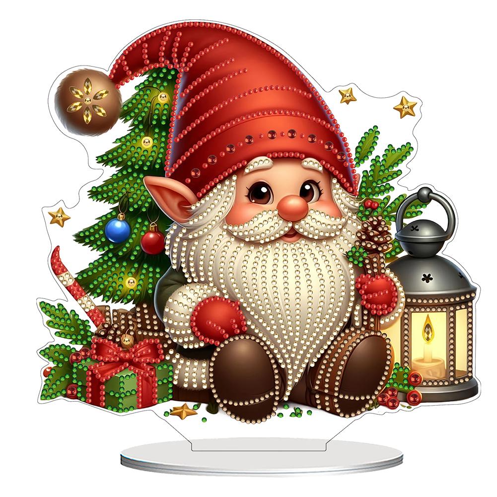 2D Flat Xmas DIY Diamond Painting Desktop Ornaments Kit 5D DIY Diamond Art Tabletop Decorations for Home Office Desktop Decor