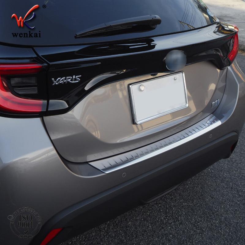 For Toyota Yaris   Stainless Steel outer Rear Bumper Protector Sill Trunk Rear guard plate Cover Trim accessories