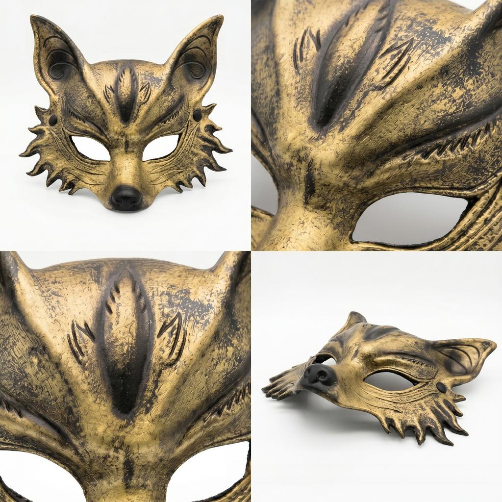 PU Animal Mask Halloween Carnival Party Dress Up Accessory
