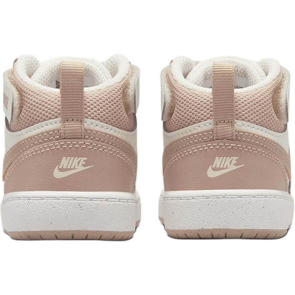 Nike Court Borough Leather Mid 2 Comfortable Versatile Non-Slip Durable High-Top Walking Shoes Baby Shoes White Pink CD7784-125