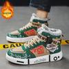 High-top Men's Shoes Winter High School Student Casual Board Shoes Men's Shoes Men's Velvet Warm Sports Cotton Shoes Medium and Older Children