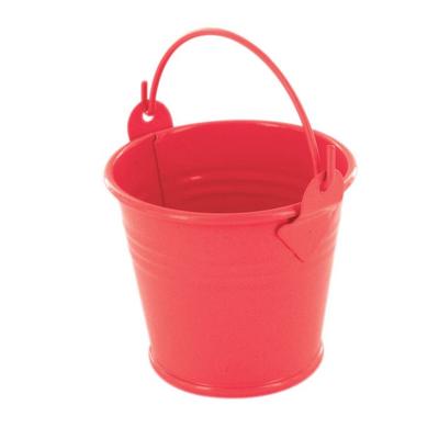MégaCréa DIY - Red Metal Bucket Ø 6.5 Cm X H 6.2 Cm