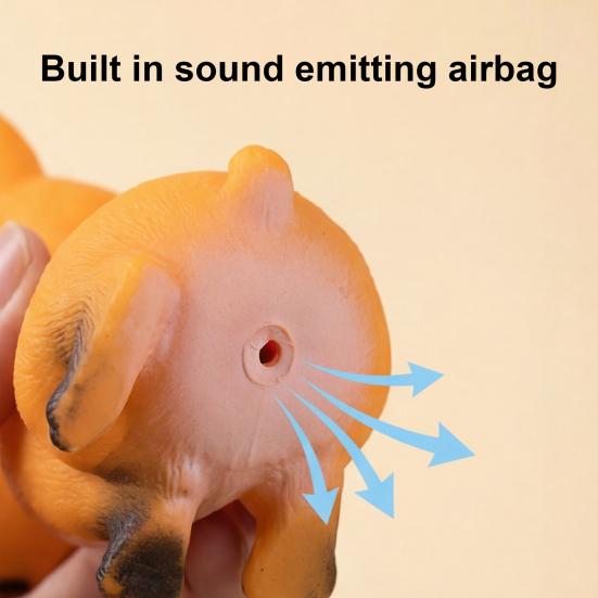 Vinyl Simulated Dog Squeeze Toy Squeaky Stress Relief Puppy Sensory Toy Home Office Desktop Animal Decoration Ornament