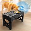 Adjustable Height Pet Feeder 3 In 1 Dog Double Bowls Elevated Dog Bowls  For Kittens Puppies