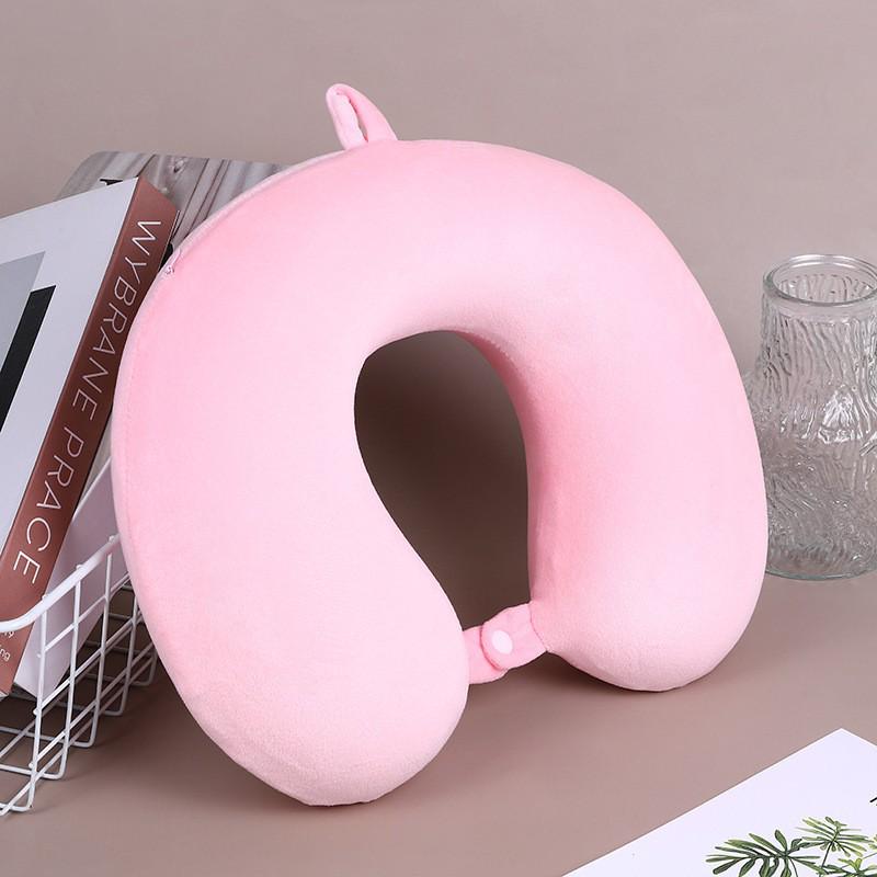 Solid Color U-Shaped Neck Pillow for Travel, Car, Office, or Napping - Cervical Support & Customizable Gift Option