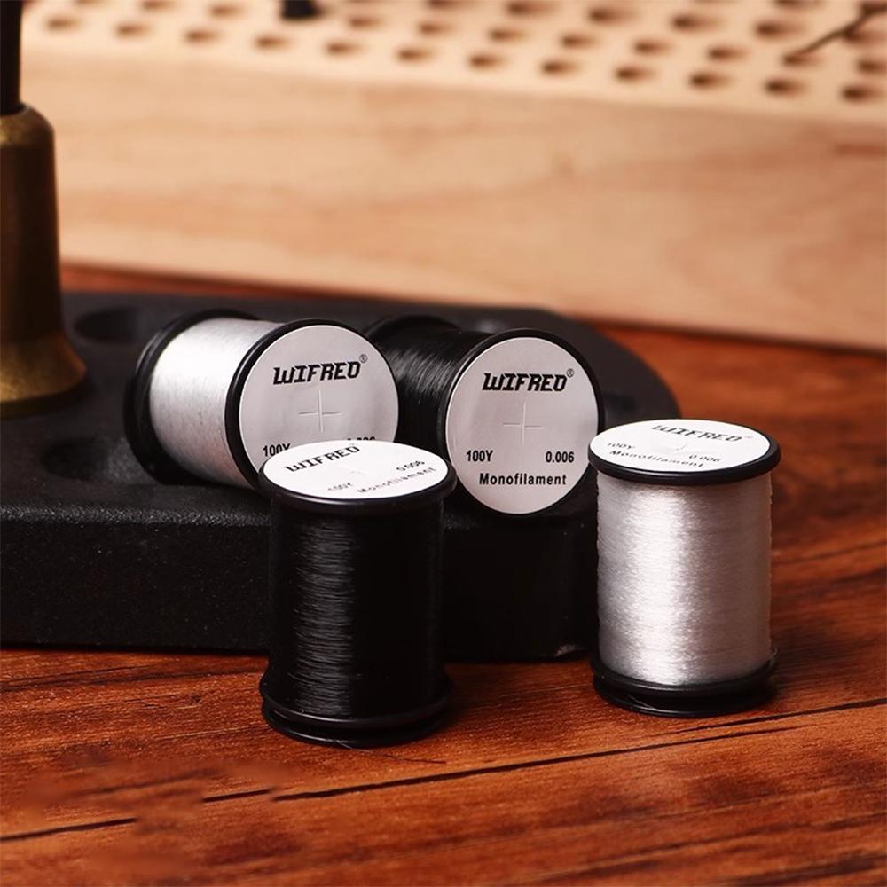 Monofile Fliegenbindegarn 0,006 Zoll 100yd Nylon Klar Schwarz Weiß Salzwasser Bonefish Garnele Epoxidkopf Fliegenbinden Stark Langlebig